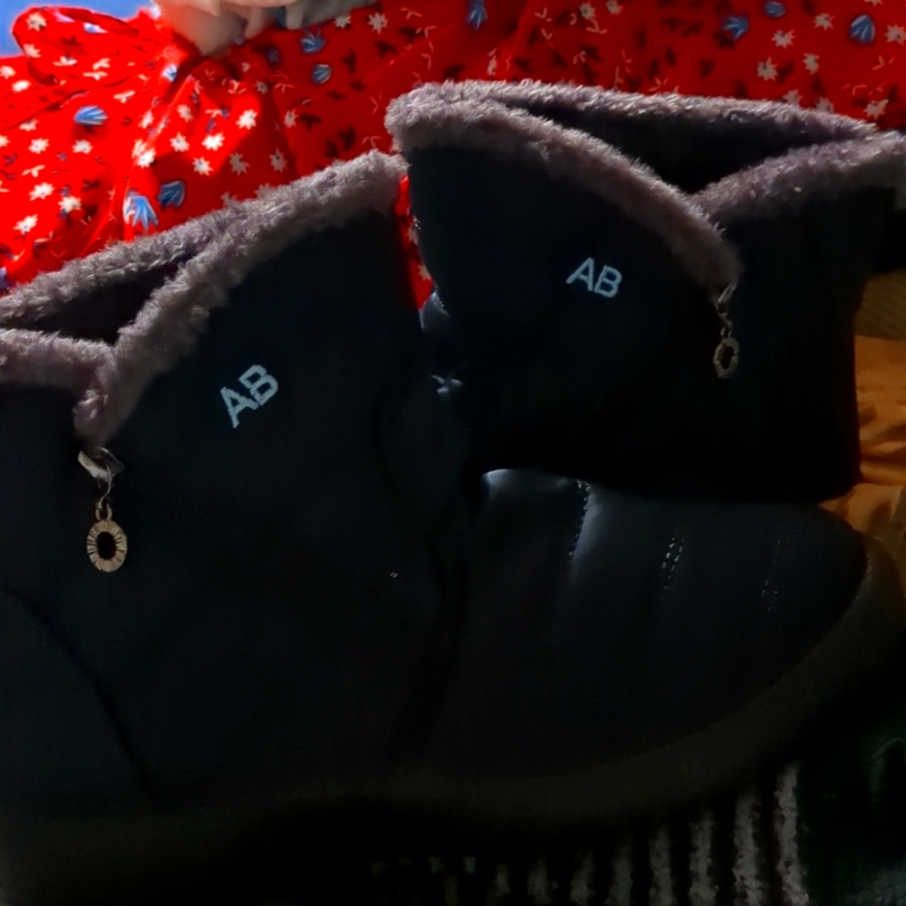 Mid calf fur boots, Never wore, too small
